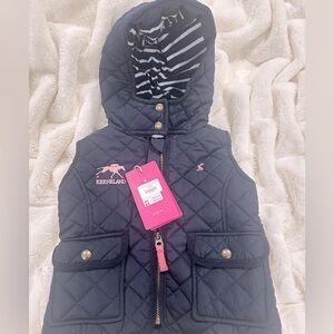 NWT 3T Joules Hooded Full Zip Vest Style Coat w Keenland Logo Kentucky